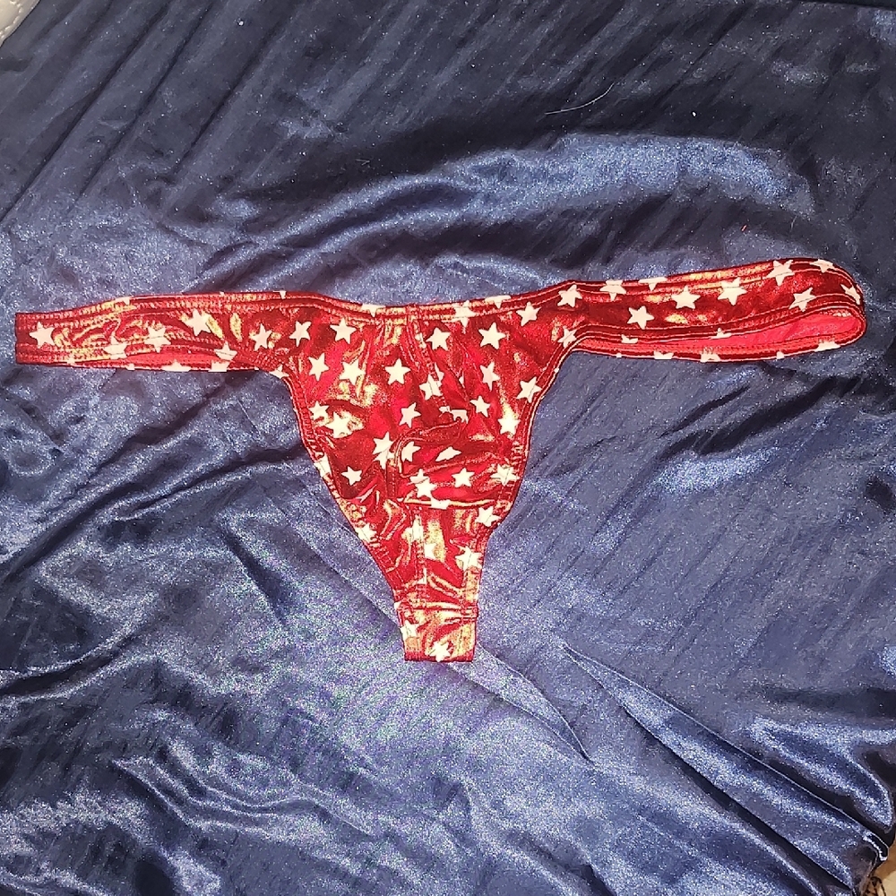 Red Star Patterned Thong Karen Space Perfect for Valentines Day